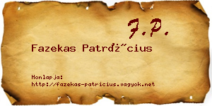 Fazekas Patrícius névjegykártya